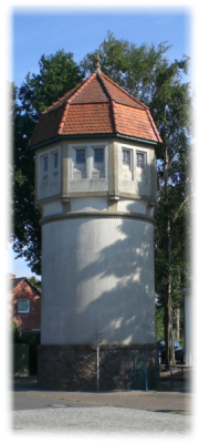 Bild des historischen Wasserturmes in Remmels, Kreis Rendsburg-Eckernförde